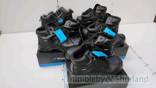 5 pairs of Proman safety boots size 8