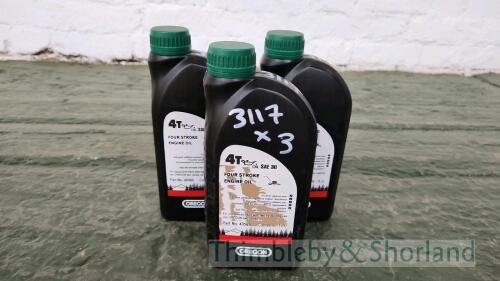 1ltr 4 stroke engine oil x3