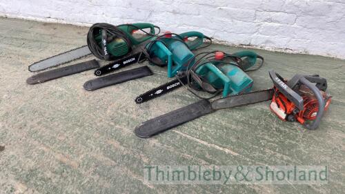 4 mixed chain saws