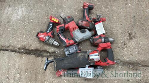 6 Milwaukee cordless tools