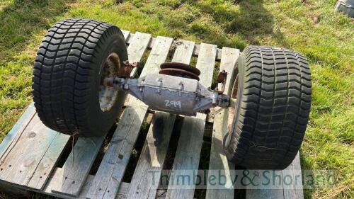 Rear axle for ride on mower