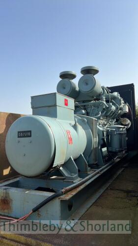 Cummins V12 390kva generator 284 hrs Buyer will need to arrange to crane out