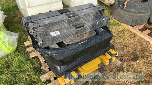 Pallet of folding trestles and barriers