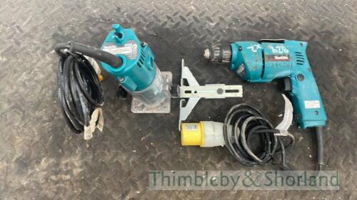 Makita 3703 router and Makita 6510LVR drill