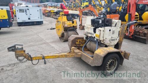 Terex 1-71 diesel pedestrian roller (2011) with mortimer trailer