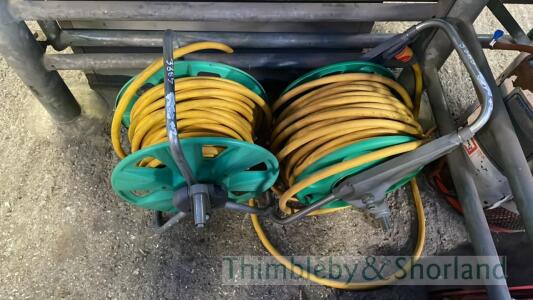 2 hose reels and hose