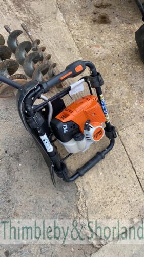 Stihl BT131 post hole borer c/w 3 flights