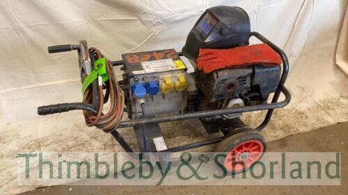 200 amp petrol welder/5kw generator c/w gloves & mask