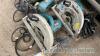 2 Makita circular saws, 2 angle grinders, and 2 cordless drills - 2