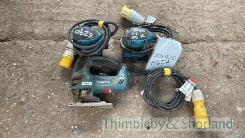 2 Makita palm sanders and jig saw