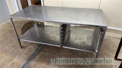 Stainless steel preparation table