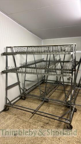 4 poultry hanging trolleys