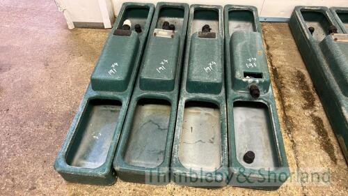 4 poultry water troughs