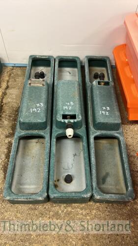 3 poultry water troughs