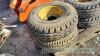 Pair of tractor trailer wheels and tyres 11.5/80-15.3 with good tread