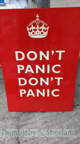 'Don't Panic' sign