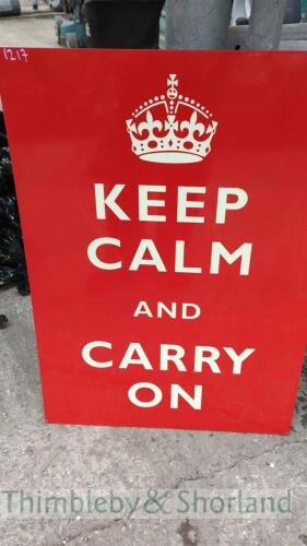 'Keep Calm and Carry On' sign