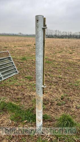 Galvanised gate hanging post