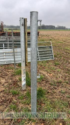 Galvanised gate hanging post