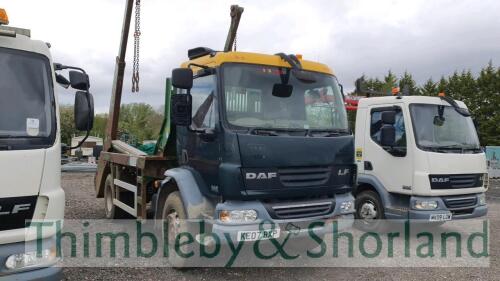 DAF LF 55 220 rx2 skip lorry (2007) Registration No: KE07 BXP No V5 MOT expiry date: 30.09.2020 With some history and inspection notes