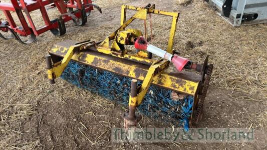 Tractor mounted road brush