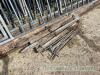 14 sheep feed barriers with 4 gates, with 6 posts and 12 pins 2 x 14ft 6in, 12 x 10ft - 2