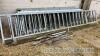 14 sheep feed barriers with 4 gates, with 6 posts and 12 pins 2 x 14ft 6in, 12 x 10ft