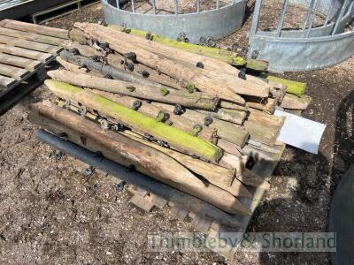 Pallet of wooden fence posts