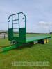 Twin axle 28ft bale trailer, air and oil brakes and flashing beacon