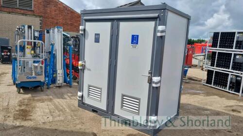 Toilet/shower double cubicle unit