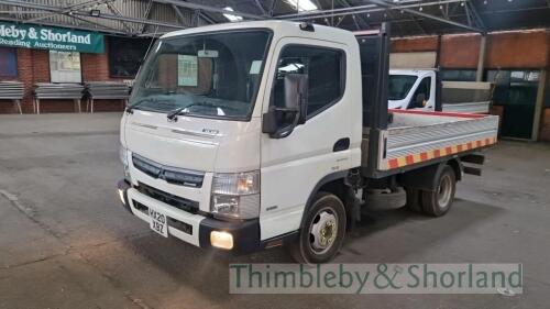 Mitsubishi Fuso Canter Dropside Lorry (2020) Registration No: HX20 XBZ 2998cc, white 50,348 miles, MOT to June 2025