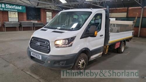 Ford Transit 350 XLWB dropside lorry (2019) Registration No: NX19 RZU 117,175 miles, MOT to July 2025