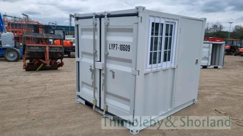 7ft office container with doors and window