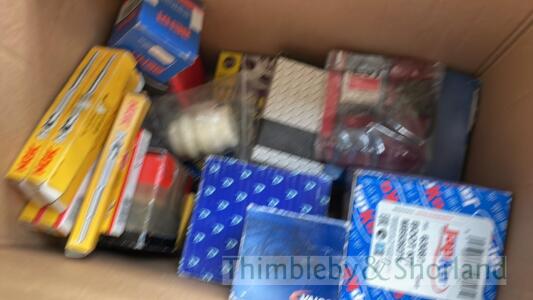 Box of various car spares