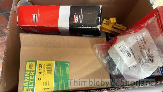 Box of various car spares