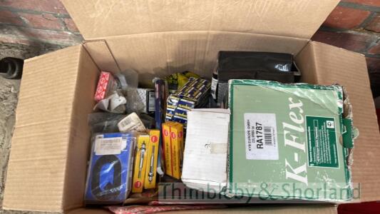 Box of various car spares