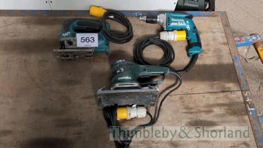 Makita jig saw, screw gun and Metabo sander