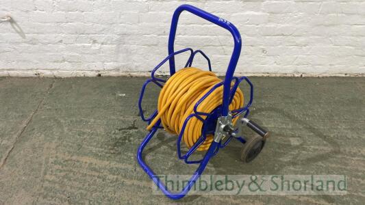 Hose reel and hose 100m, 12.5mm Steamline hose