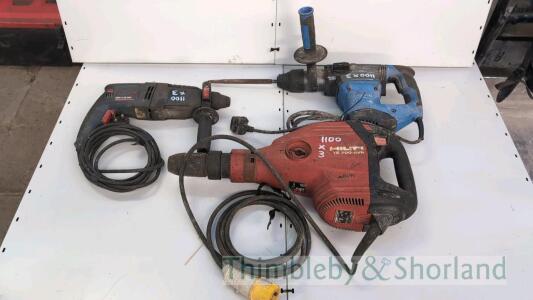 Hilti TE700 breaker, Bosch hammer drill and Draper breaker