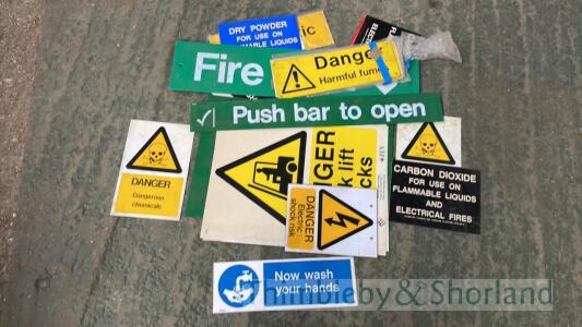 Various warning signs