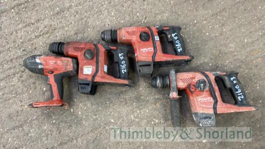 4 Hilti cordless tools