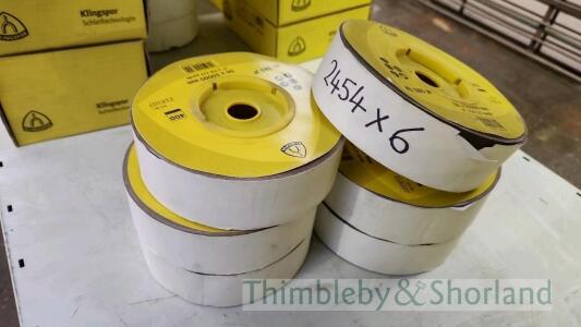 6 rolls of Klingspor sanding belts