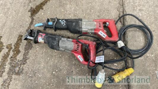 2 Milwaukee reciprocating saws