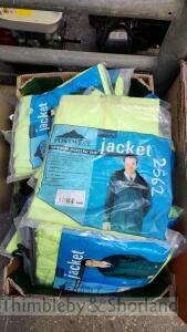 Box of hi viz rainwear L and XL