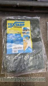 3 tarpaulins - 3.6 x 5.4m