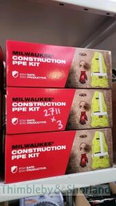 3 Milwaukee construction PPE kits