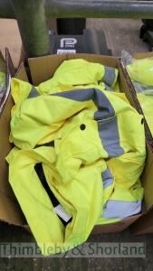 4 yellow hi viz coats (3x XXL, 1x XXXXL)