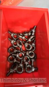 Tub of lifting eye hooks