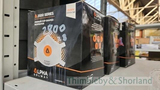 3 boxes of Alpha Solway respirators