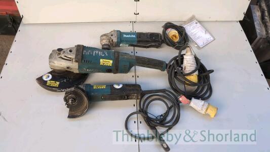 3 Makita angle grinders